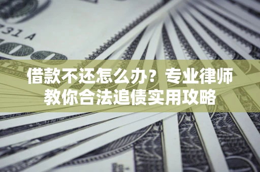 武汉借款不还怎么办？专业律师教你合法追债实用攻略